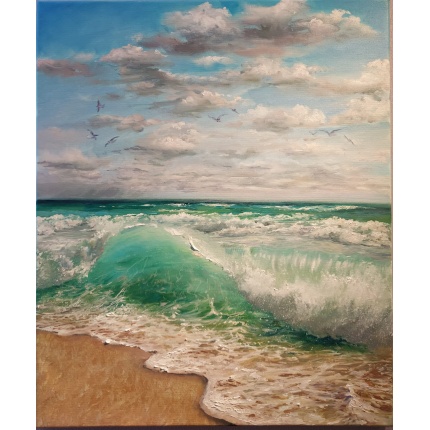 Oil painting 'Summer ocean', on canvas 60x50 cm, 2023
