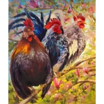 Original oil painting 'Good, bad and ugly', on canvas 60x50 cm, 2023
